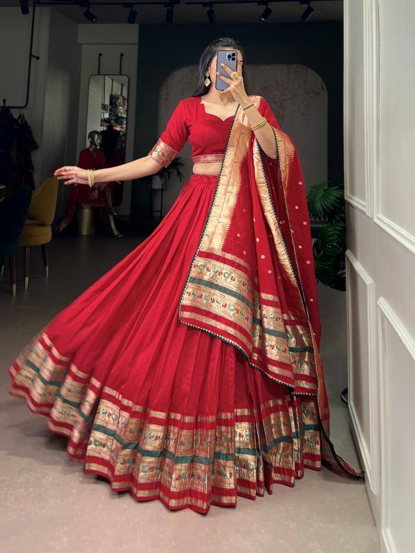 SHRAVANI Chanderi Red Bulk lehenga choli order